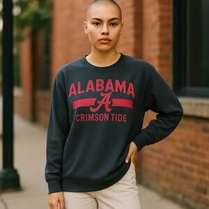 ALABAMA Crimson Tide Football NCAA Thermal Red Gray Pullover Tunic Top ~ MEDIUM